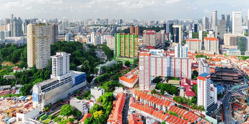 uber level view of residential buildings in singapore