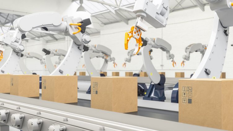 robots managing the secondary packaging the products