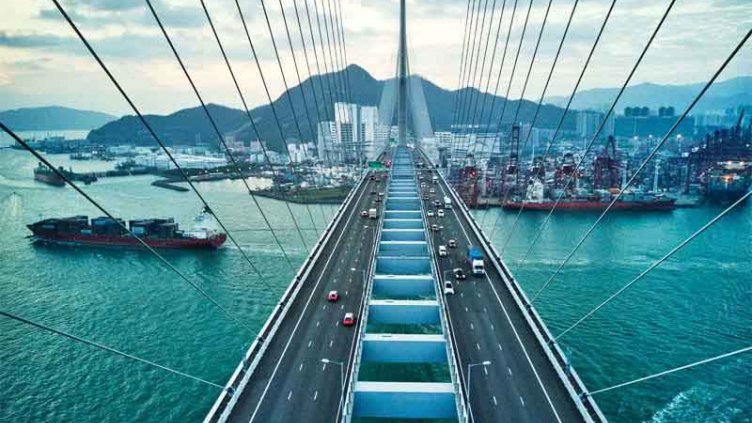 Logistics export via bridge in China