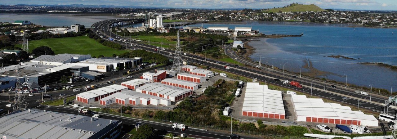 Drone shot of industrial property in Onehunga, Auckland
