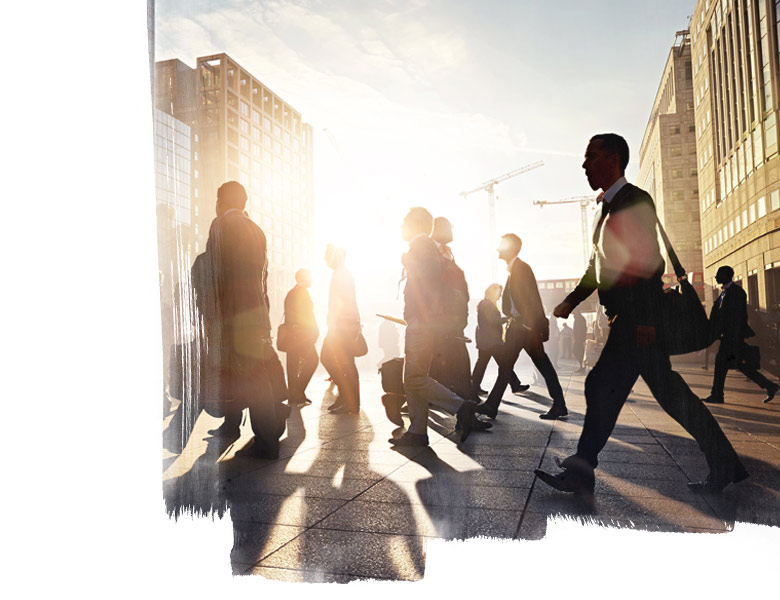 People returning from the work in evening 