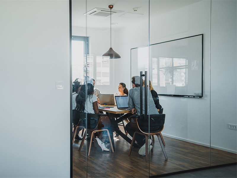 People having a meeting in the office