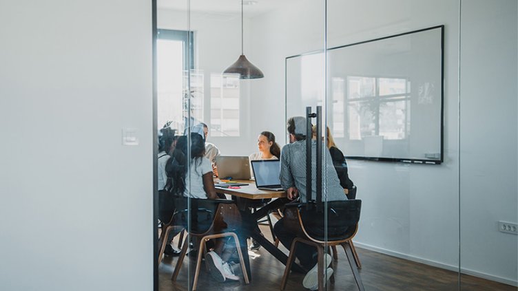 People having a meeting in the office