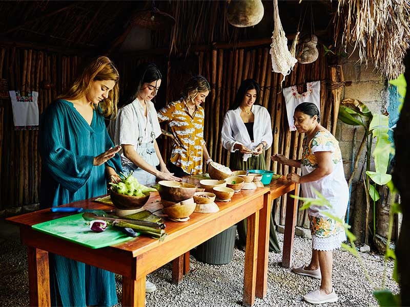 Women making food